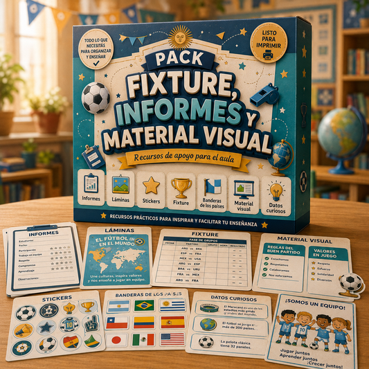 🇦🇷⚽ Pack Fixture, Informes y Material Visual — Recursos Imprimibles para Trabajar el Mundial en el Aula
